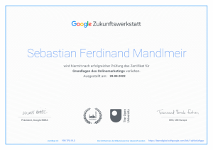 Online Marketing Google Zertifikat